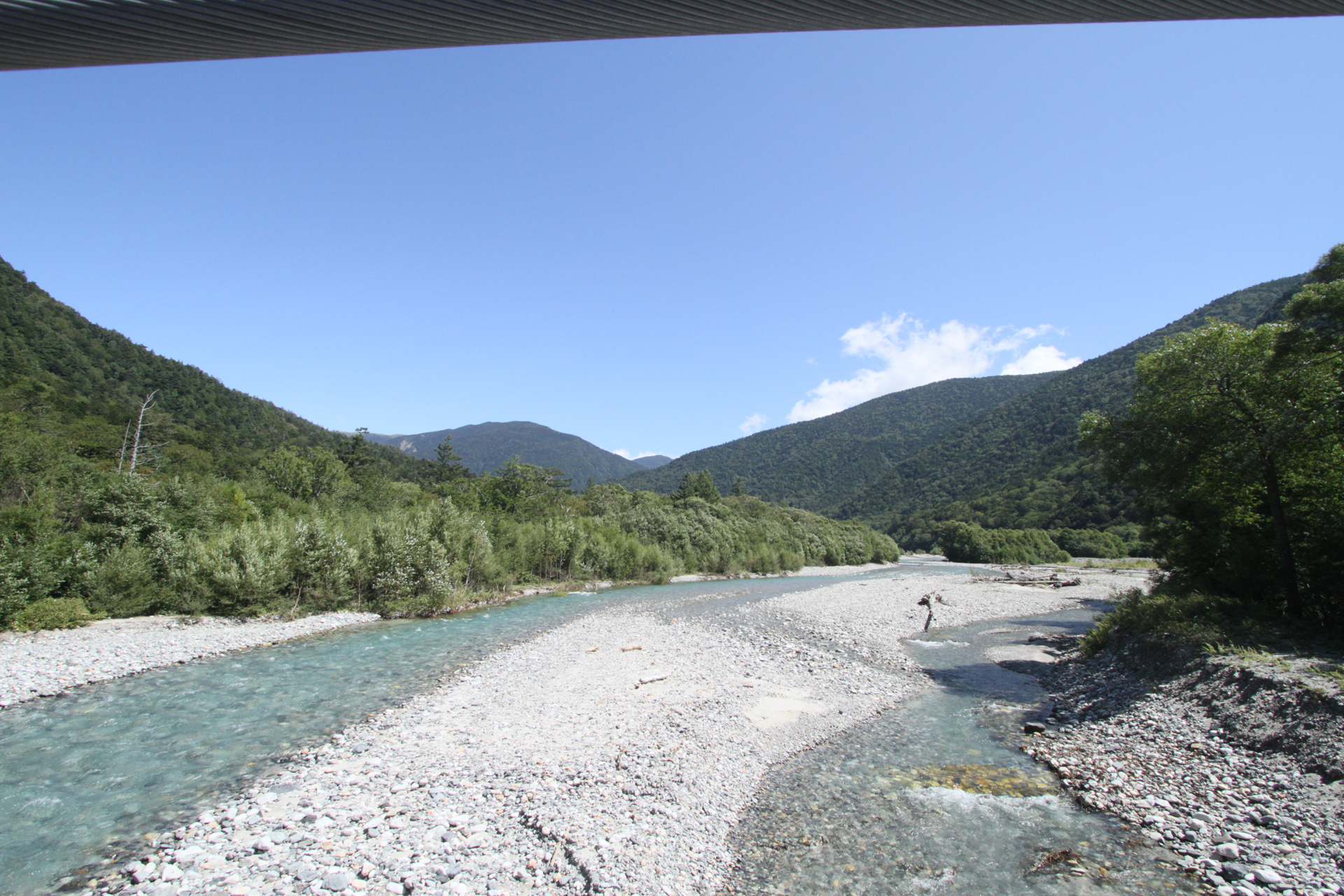 明神橋から見た梓川の風景