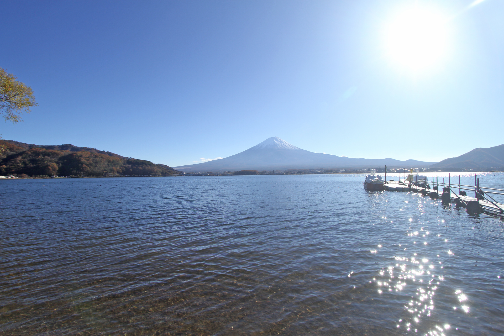 河口湖で見た富士山弐